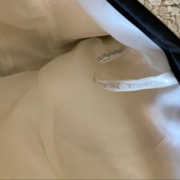 Gunne Sax mini cream with gold metallic brocade w/ black trim party dress prom - Picture 9 of 9